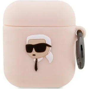 Karl Lagerfeld AirPods 1/2 розов силиконов калъф Karl Head 3D (KLA2RUNIKP)