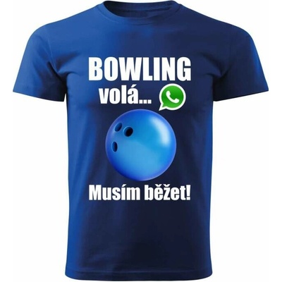 dětské tričko Bowling volá musím běžet modré