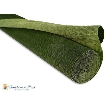 Italský krepový papír Cartotecnica Rossi 180g (50 x 250cm) - dvojbarevný - listově zelený 562/1
