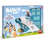 Multiprint Комплект за създаване на стикери Bluey с 12 флумастери, 50 стикери, 7 печата и книжка за оцветяване