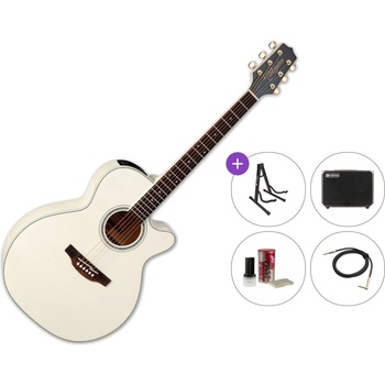 Takamine GN37CE PW Premium SET Pearl White Електро-акустична китара Джъмбо