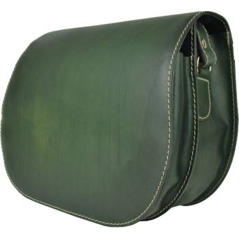 luxusná kožená kabelka tmavo zelená ručne tieňovaná uzatváranie skrytý magnet