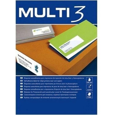 MULTI 3 Етикети за принтер MULTI 3 Бял прав 100 Листи 70 x 16, 9 mm (8410782047209)