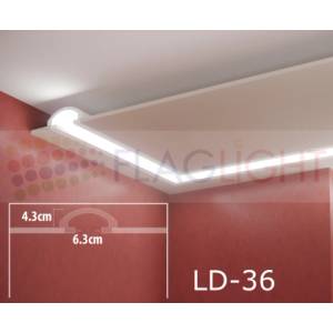  Ld-36 Декоративен профил за скрито led осветление ► 2метра (ld36)