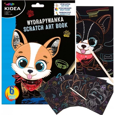 Kidea vyškrabovacie obrázky 6ks Pes