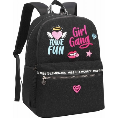 Miss Lemonade Ученическа раница Miss Lemonade - Girl Gang, Черна (DKT64636)