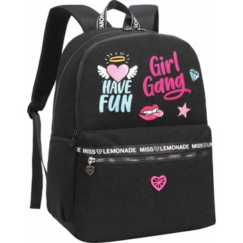 Miss Lemonade Ученическа раница Miss Lemonade - Girl Gang, Черна (DKT64636)