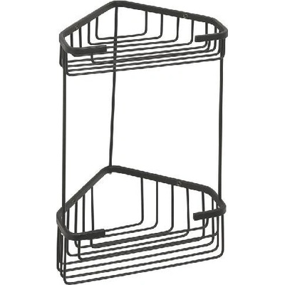 GEDY 2482-14 Smart dvojposchodová rohová polica 20 x 32,5 x 15,1 cm, čierna mat