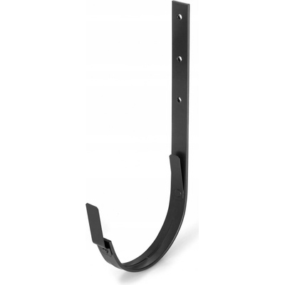 Evromat Hák rovný pro okapový žlab 250 mm 430 mm pozink lak RAL 9005 černý