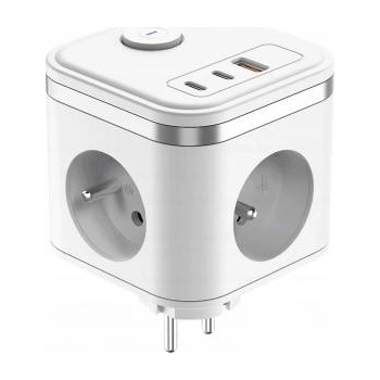Viking Viking adapter Y33, 3x 230 V, 1x USB-A, 2x USB-C, ON/OFF, bar