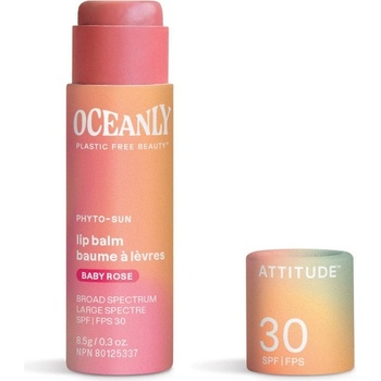 ATTITUDE Lip Balm SPF 30, Baby Rose с Цинк Оксид, Oceanly-Phyto-Sun, ATTITUDE