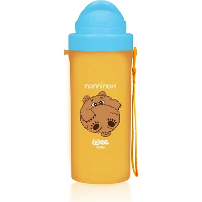 Wee Baby Чаша със сламка Wee Baby - Friends, 300 ml, оранжева (395)