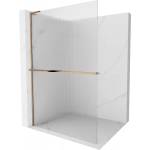 Mexen Kioto+ L стена за душ с рафт Walk-in 120 x 200 см, ивици, розово злато - 800-120-123-60-09 (800-120-123-60-09)
