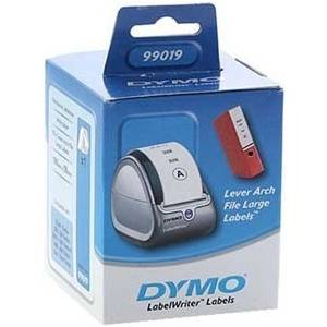 DYMO 99019, S0722480, 59mm x 190mm, бели хартиени етикети за широки класьори (99019)