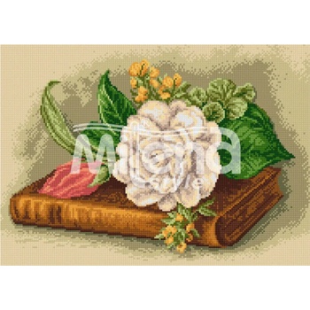 Image 1 of Milena Style Книга с роза - Печатана Aida 14 ct без конци