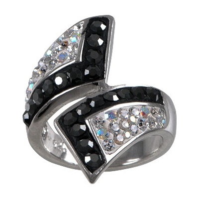 Lipinský prsten se Swarovski Elements Krystal Jet 51 2649 37