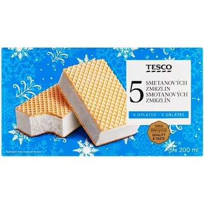 Tesco Smotanová zmrzlina v oblátke 5 x 200 ml