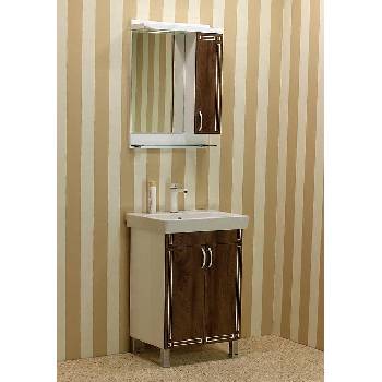 Banya M Комплект PVC мебели за баня "ONA", цвят бял/коняк, с фрезовани елементи (BMkomONA5501UN/ONA6001N)