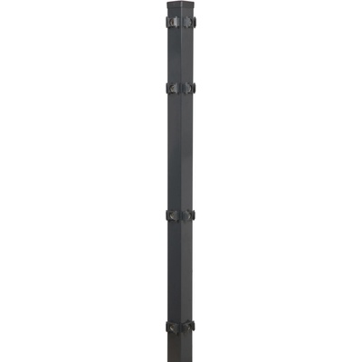 Floraworld Rohový plotový sloupek s upínacími deskami antracit 6 x 6 x 140 cm