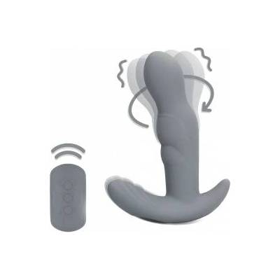 Loveline by Shots Loveline Gotham Grey Rotating Prostate Massager with Remote Control