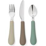 Cam Cam Copenhagen Кафяв/бежов детски прибори за хранене от силикон 3 бр. Olive Mix - Cam Cam Copenhagen (1718-115-000-WW)