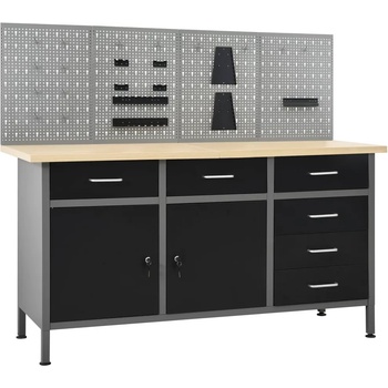 Image 1 of vidaXL Работна маса с четири стенни панела (3053430)