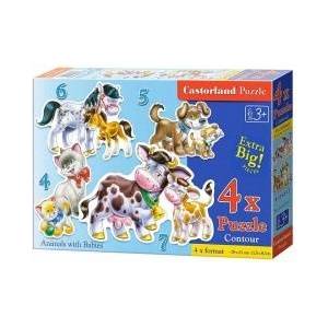 Castorland Puzzle x 4 - Animals and their children CASTOR