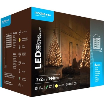 Modee Lighting LED dekorácia 144 LED teplá biela sieť 2x2m