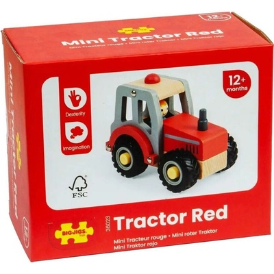 Bigjigs Toys Traktor červený