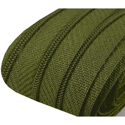 Zip spirálový 3 mm metráž pro jezdce typu POL 263 zelená khaki