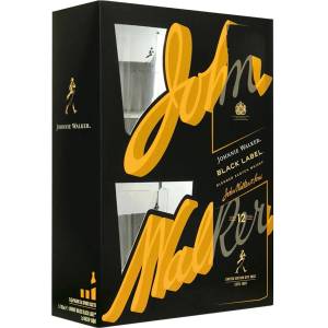 Johnnie Walker Black Label 12г. с две чаши (Джони Уокър) 0.7л
