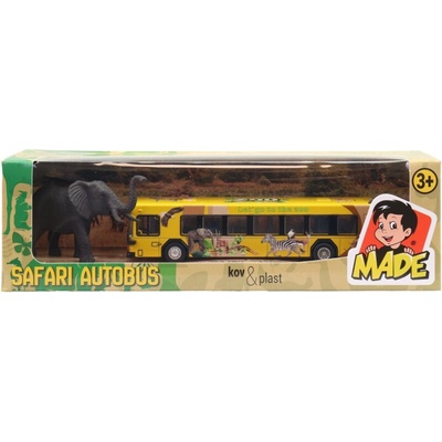 Made Žltý autobus safari so zvieratkom, 24cm