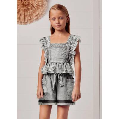 Mayoral Къси дънкови панталони за момиче Майорал в сиво с джобове