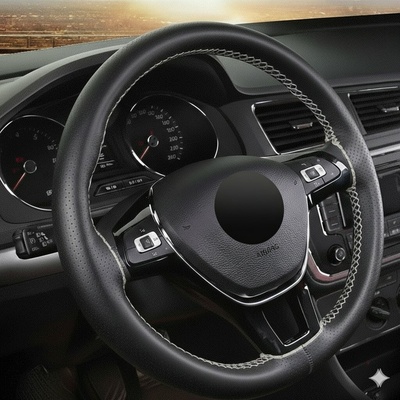 PREXIM Potah na volant perforovaný černý s šedou nití – Hledejceny.cz