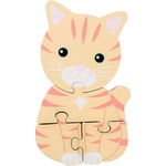 Orange Tree Toys Дървен пъзел Orange Tree Toys - Коте, 4 части (OTT06764) - ozone