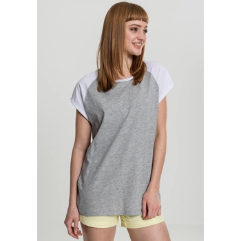 Urban Classics Дамска тениска с реглан ръкави в сиво и бяло Urban Classics Ladies Contrast Raglan Tee grey/white UB-TB1913-01219 - Сив, размер 3XL