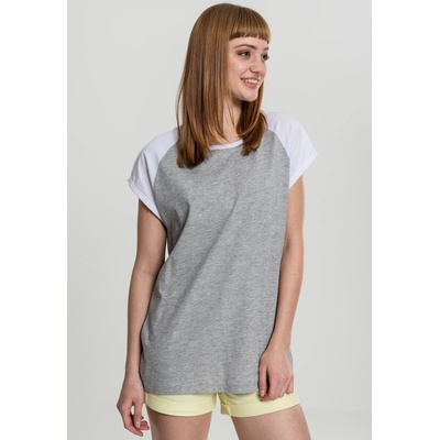 Urban Classics Дамска тениска с реглан ръкави в сиво и бяло Urban Classics Ladies Contrast Raglan Tee grey/white UB-TB1913-01219 - Сив, размер XXL