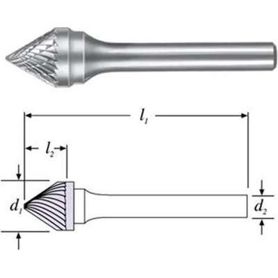 SGS 24728 (SJ-5M) - Fréza technická SJ-5M 60° záhlubník pr. 12,7x11mm, stopka 6mm