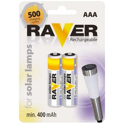 Lavartrade АКУМУЛАТОРНА БАТЕРИЯ ЗА СОЛАРН ААА, 400MAH, 2 БР. БЛИСТЕР LAVARTRADE Raver (8592920007808)
