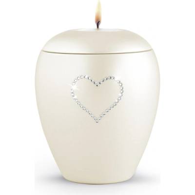 Zvieracia urna Crystal Heart so sviečkou - Champagne 1,5l