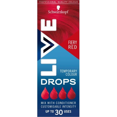 Schwarzkopf LIVE Drops zmývateľný farebný tieň Fiery Red 30 ml
