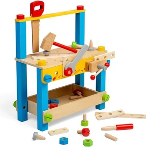 Bigjigs Toys - Дървен комплект инструменти - Моята първа работна маса