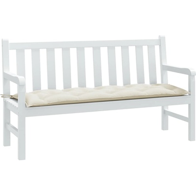 vidaXL Възглавница за градинска пейка меланж кремава 150x50x7 см плат (4002555)