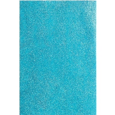 Třpytivá dekorační guma samolepící EVA sheet 20x30 cm - blue