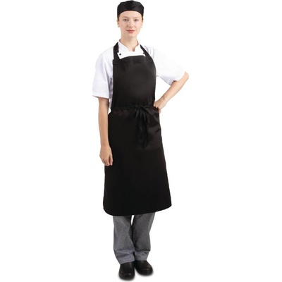 Whites Chefs Clothing náprsní zástěra polybavlna černá