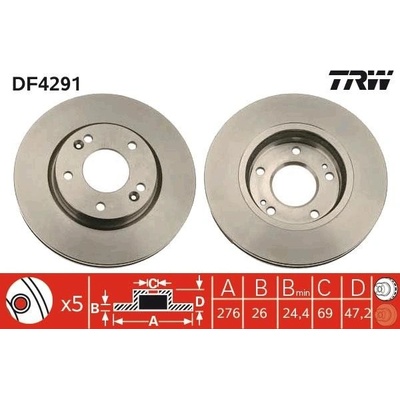 TRW Brzdový kotúč DF4291