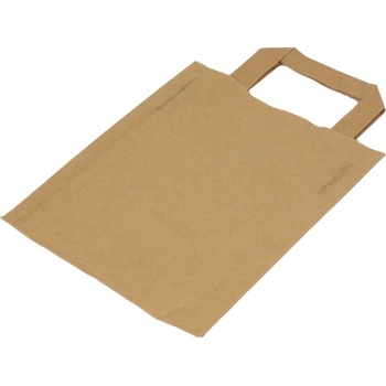 Papierová taška s plochým uchom, 21,5x18x8,5 cm, hnedá