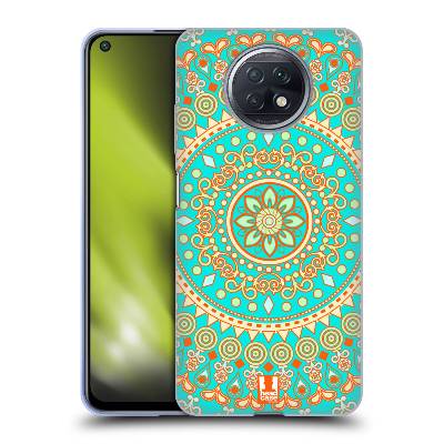 Plastový obal HEAD CASE na mobil Xiaomi Redmi Note 9T vzor Indie Mandala slunce barevný motiv TYRKYSOVÁ, ZELENÁ (Zadní kryt pro mobil Xiaomi Redmi Note 9T vzor Indie Mandala slunce barevný motiv TYRKY