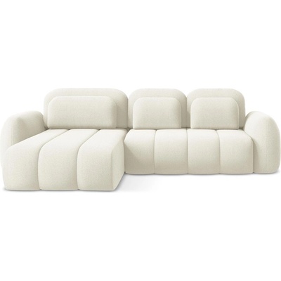 makamii Бежов разтегателен ъглов диван с място за съхранение от букле (ляв ъгъл) Pele - Makamii (PELE_LCF_40_P1_C2)