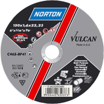 Norton Kotúč vulcan 125 x 6,4 x 22 mm A30S-BF27